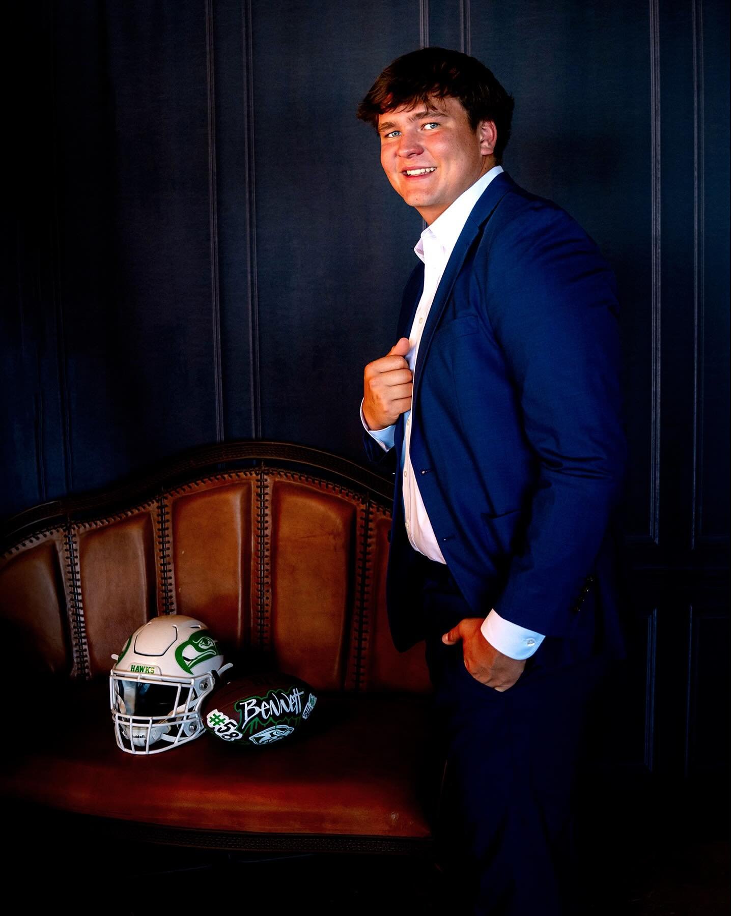 Class of 2026 is off to a stellar start. Such an epic session with Bennett last night.  I couldn&rsquo;t wait share a few, (class of 2026, we have a few dates left this year. Link to book in our IG Bio). #football #footballplayer #seniorguysstyle #se