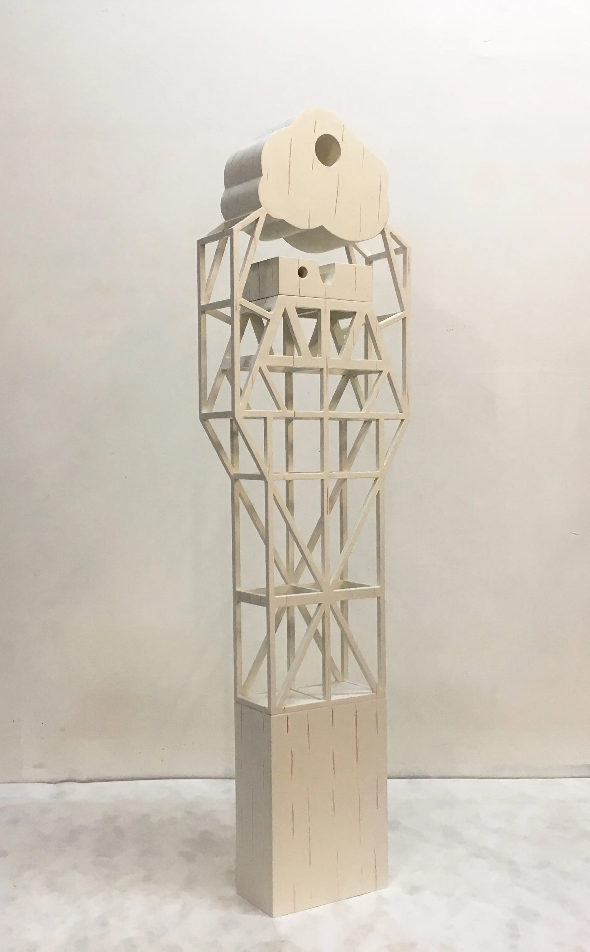 Techno-Pair #4 2016 wood, gesso, encaustic 66" x 12" x 6"