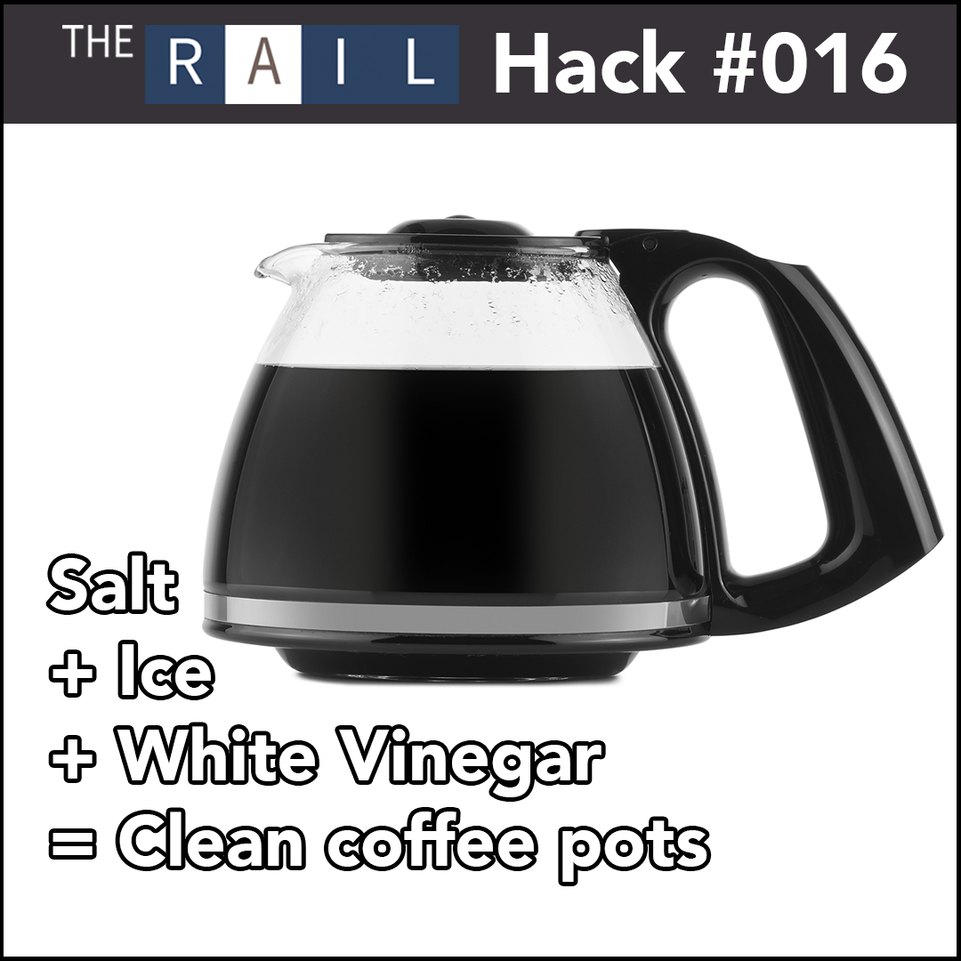 Add salt & ice to clean dirty coffee pots [Hack 016] — The Rail