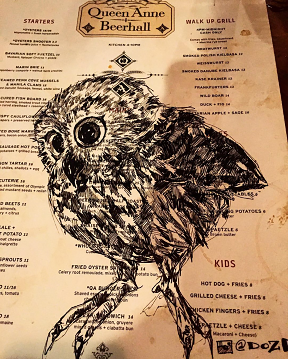 Artist turns menus into masterpieces