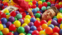 Sleeping in a ball pit