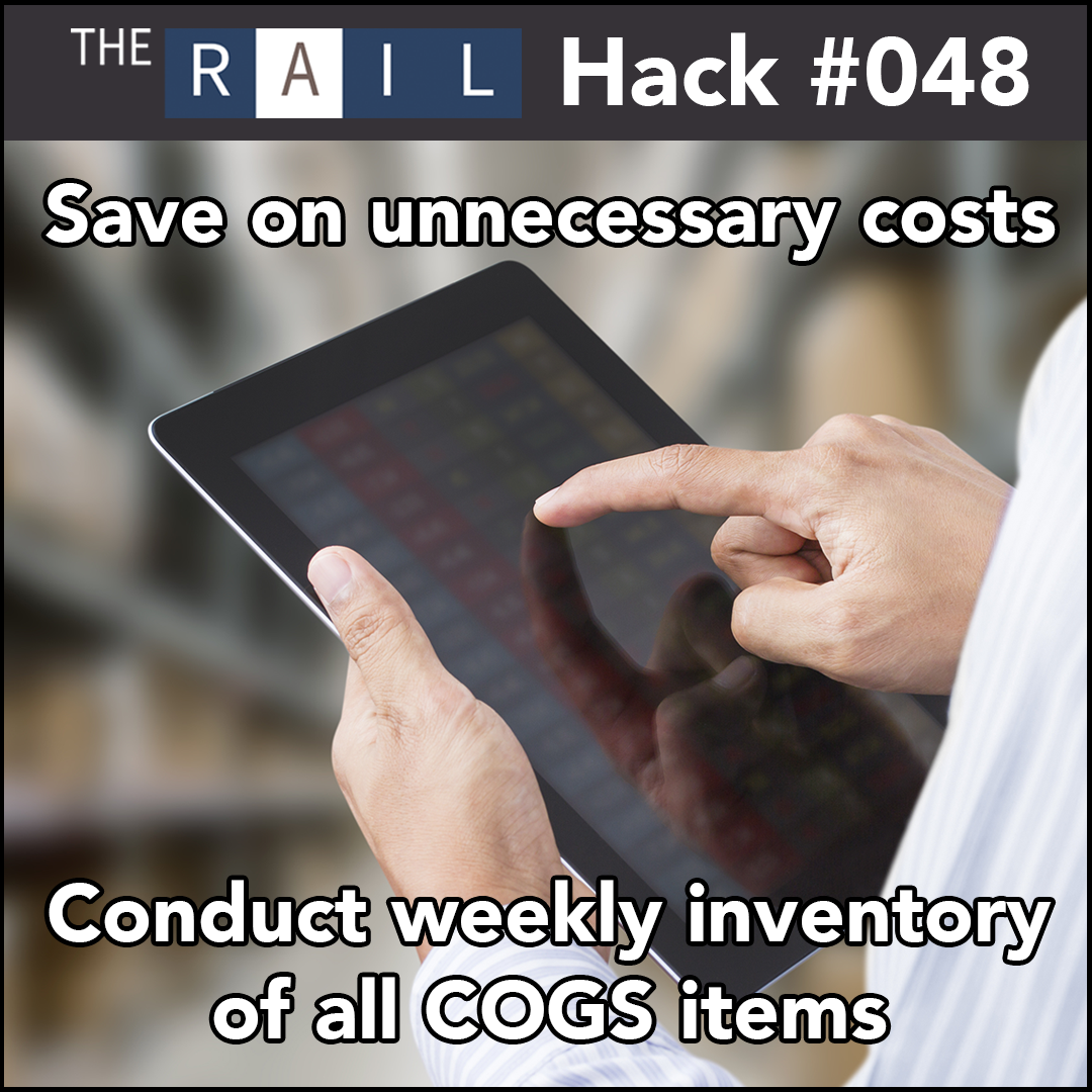 Restaurant tip: Conduct weekly inventory on cost of goods sold