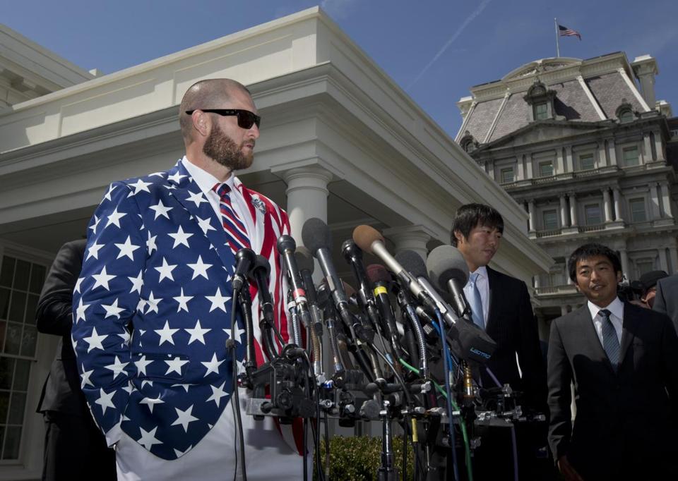 Johnny Gomes wasn't invited to meet the President this time. No repeat of this jacket, alas.