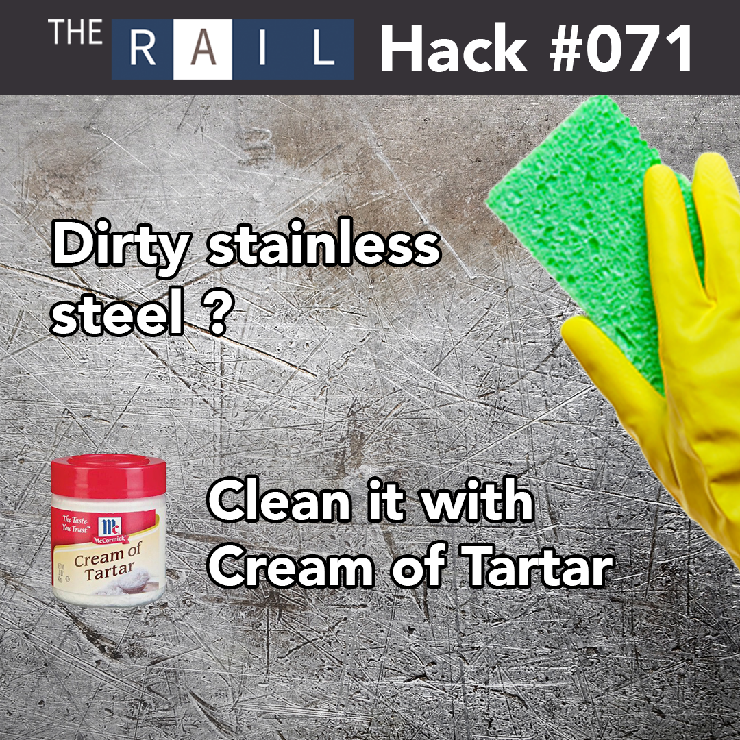 Hack #071 Clean Your Stainless Steel with Cream of Tartar