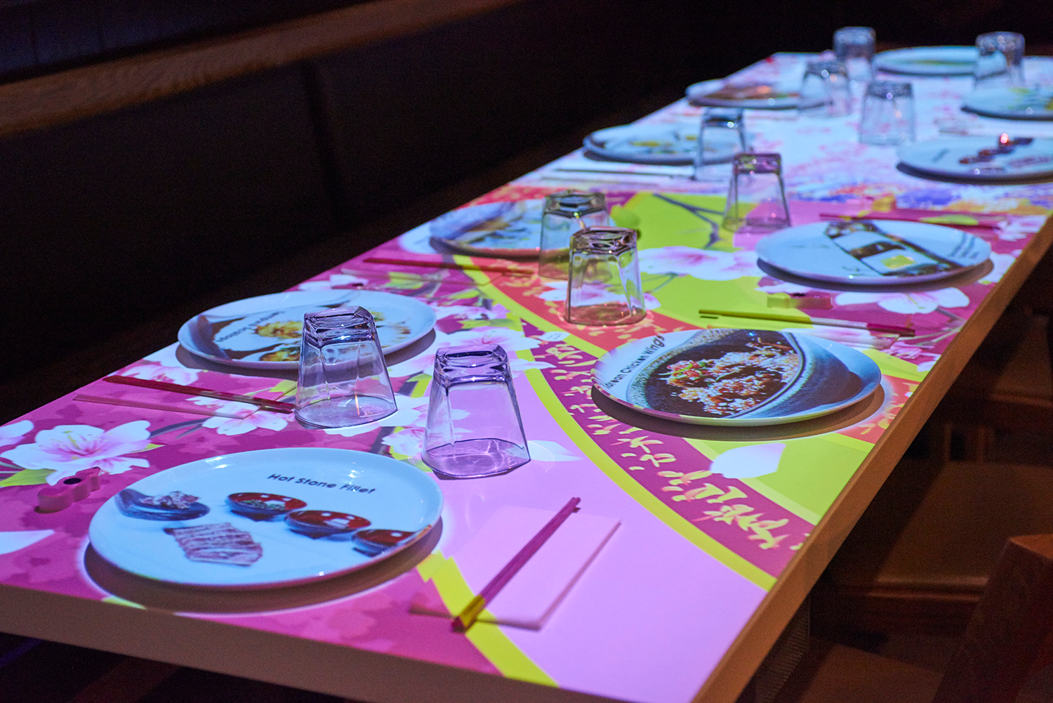  inamo guests can also choose the look and feel of their "table cloth." 