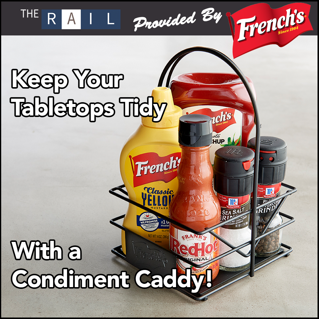 Restaurant Operations Tip: Use a condiment caddy to keep the tabletops tidy!