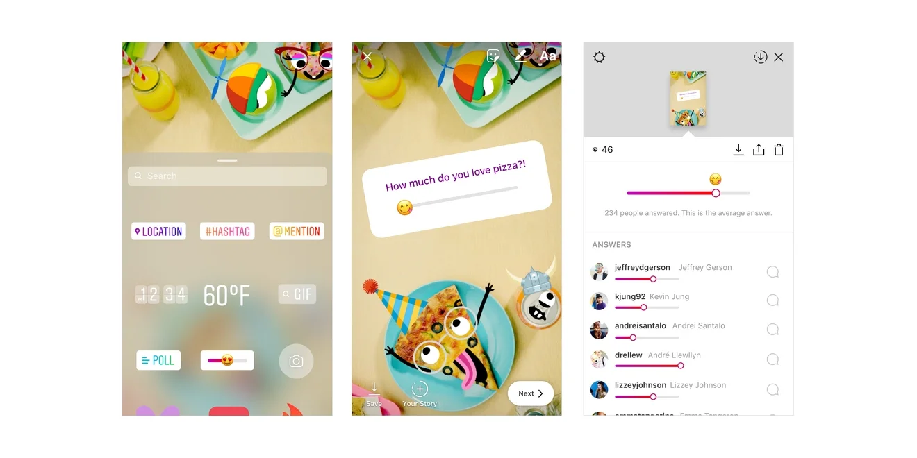 Restaurants looking to interact with followers should use the array of Instagram stickers for Instagram stories.