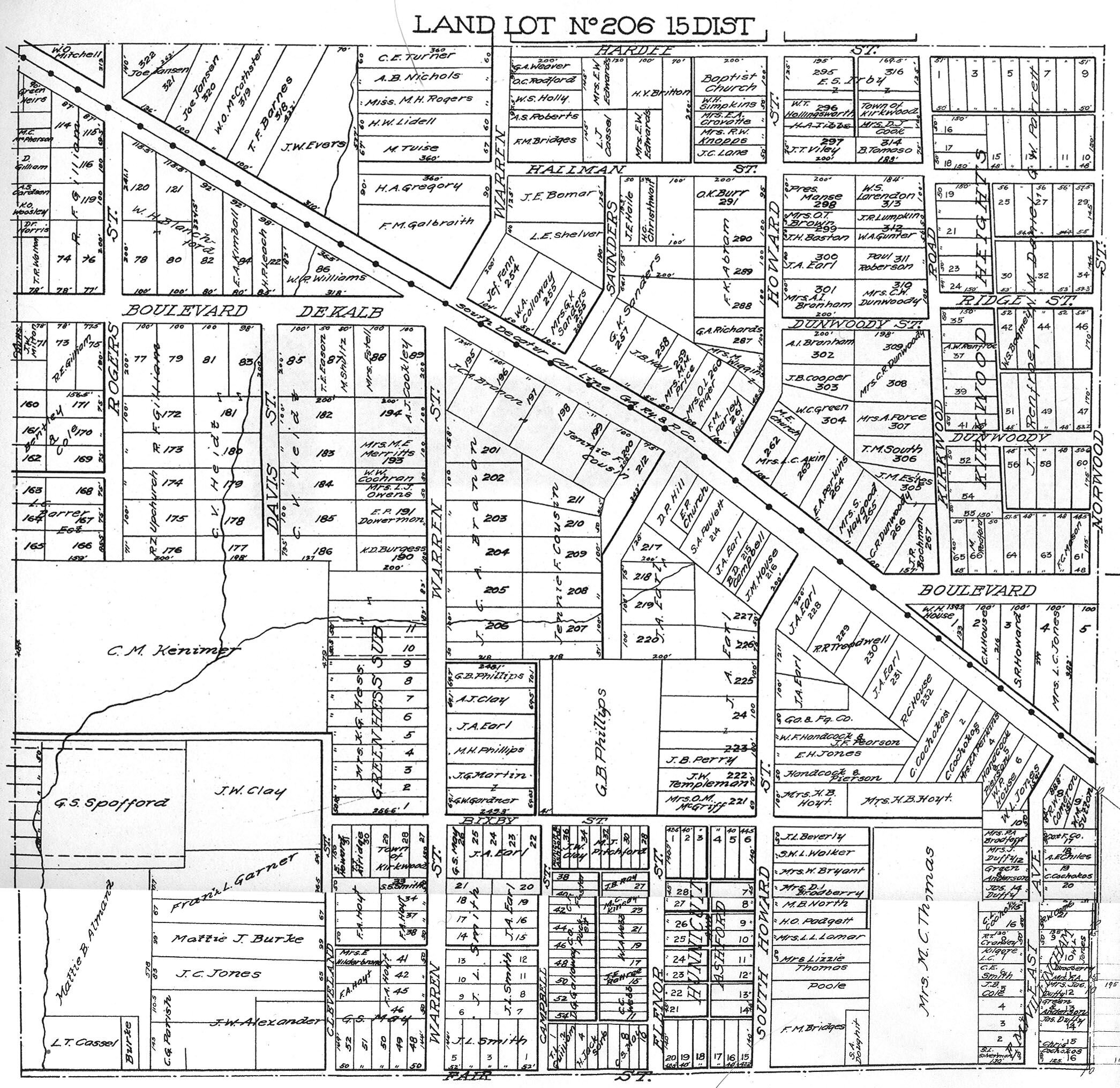 Historic Kirkwood Map after becoming part of Atlanta