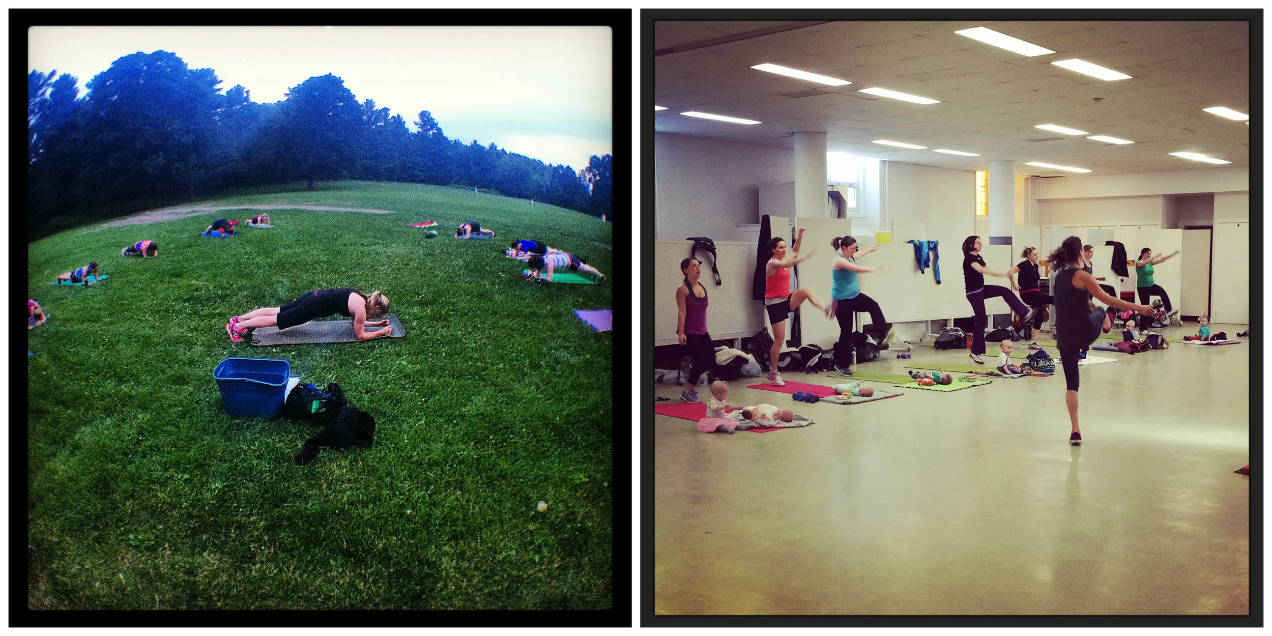 Lindsay teaching FITWOMAN & Candace teaching FITMOM & Baby