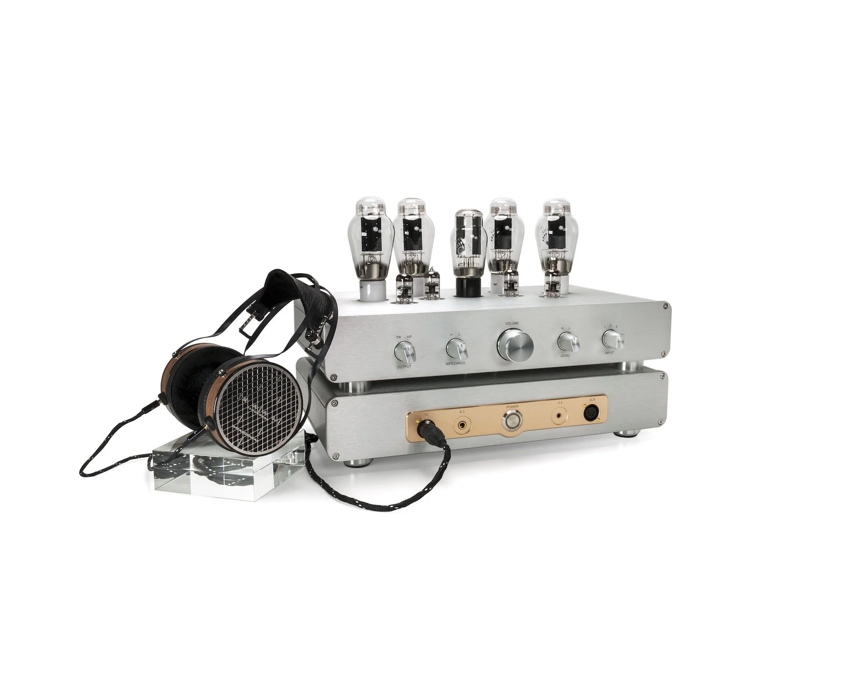 WA33 (2nd gen) Fully-balanced Headphone Amplifier - Silver with RAAL 1995 Headphone