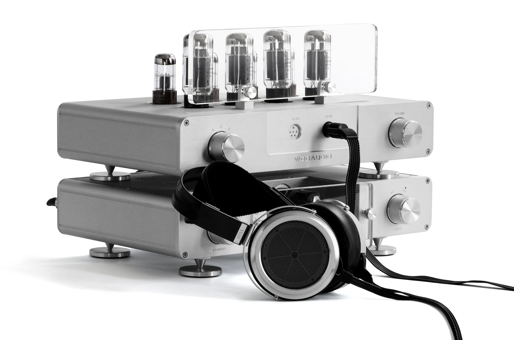 Woo Audio WES 2nd gen in Silver with STAX SR-009 Headphones