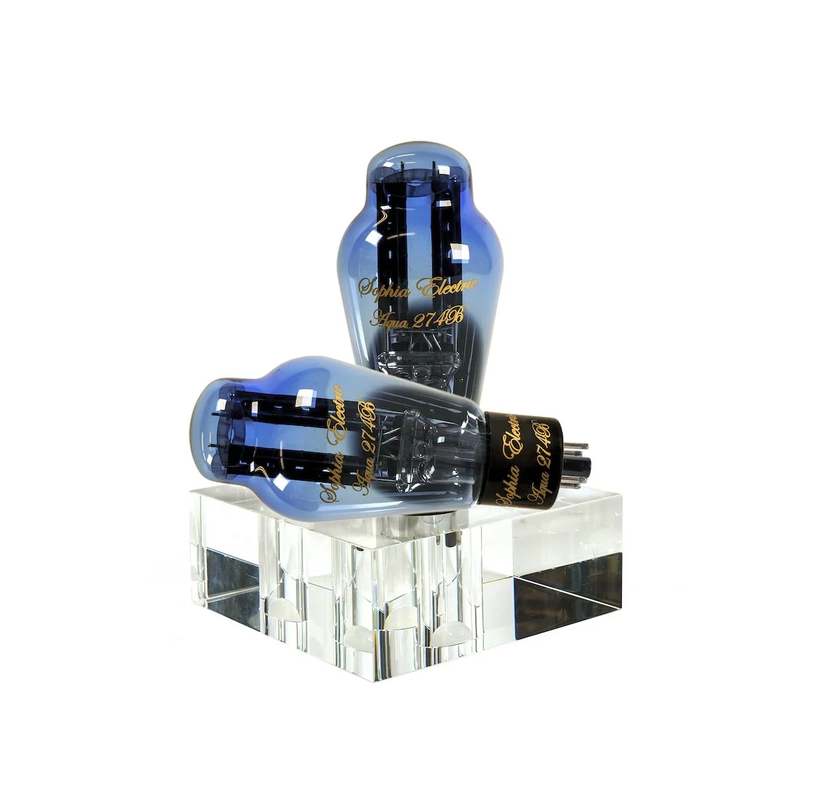 274B Sophia Aqua Blue Glass Tube (In Pair)