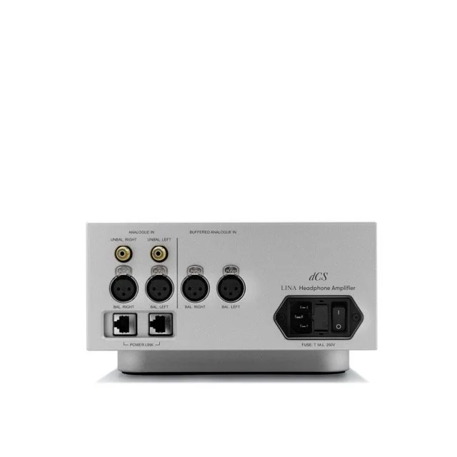 dCS Lina Headphone Amplifier 銀色背板 RCA XLR 與 Power Link 端子
