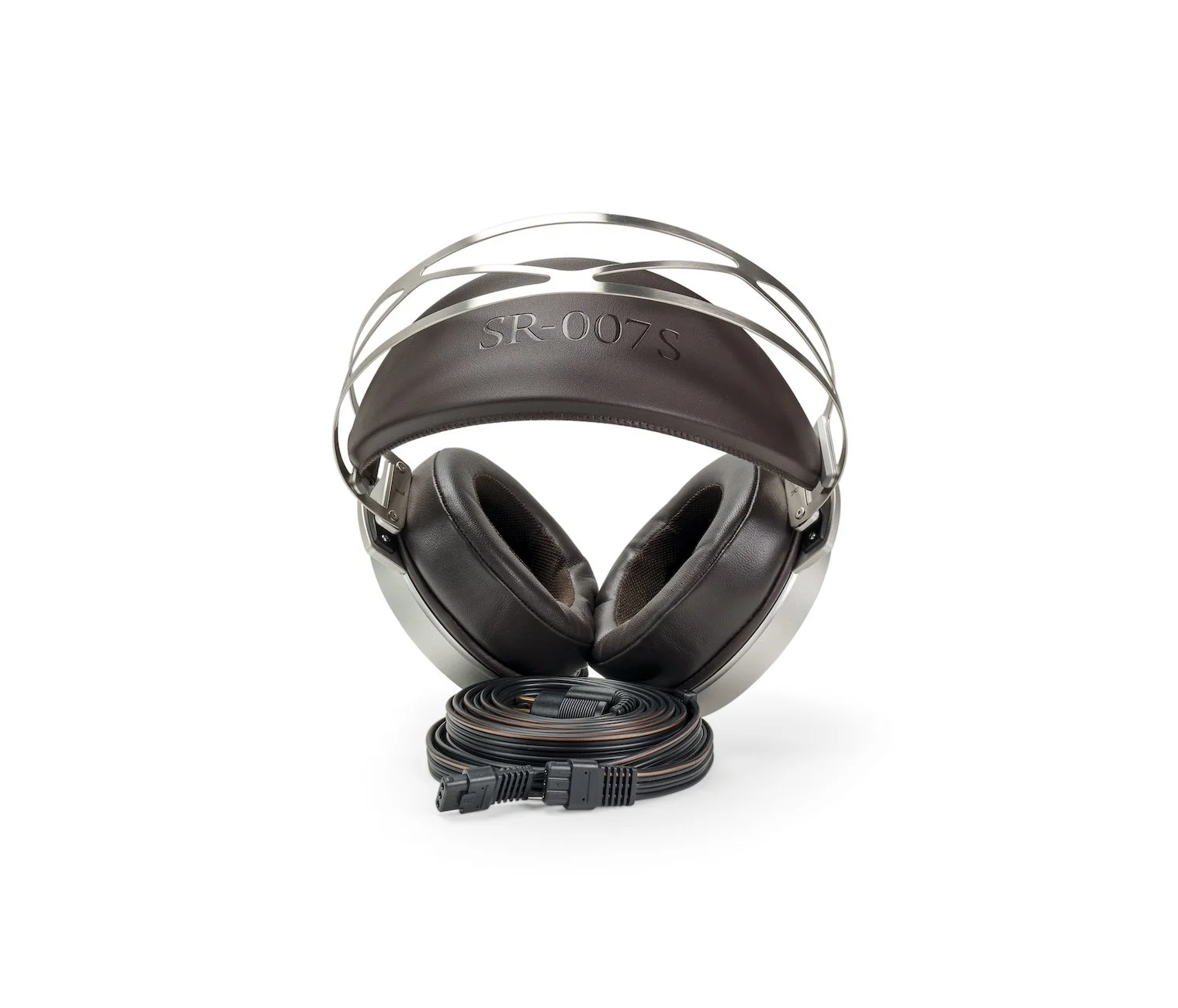 STAX SR-007S, leather headpad, electrostatic headphones, brown color