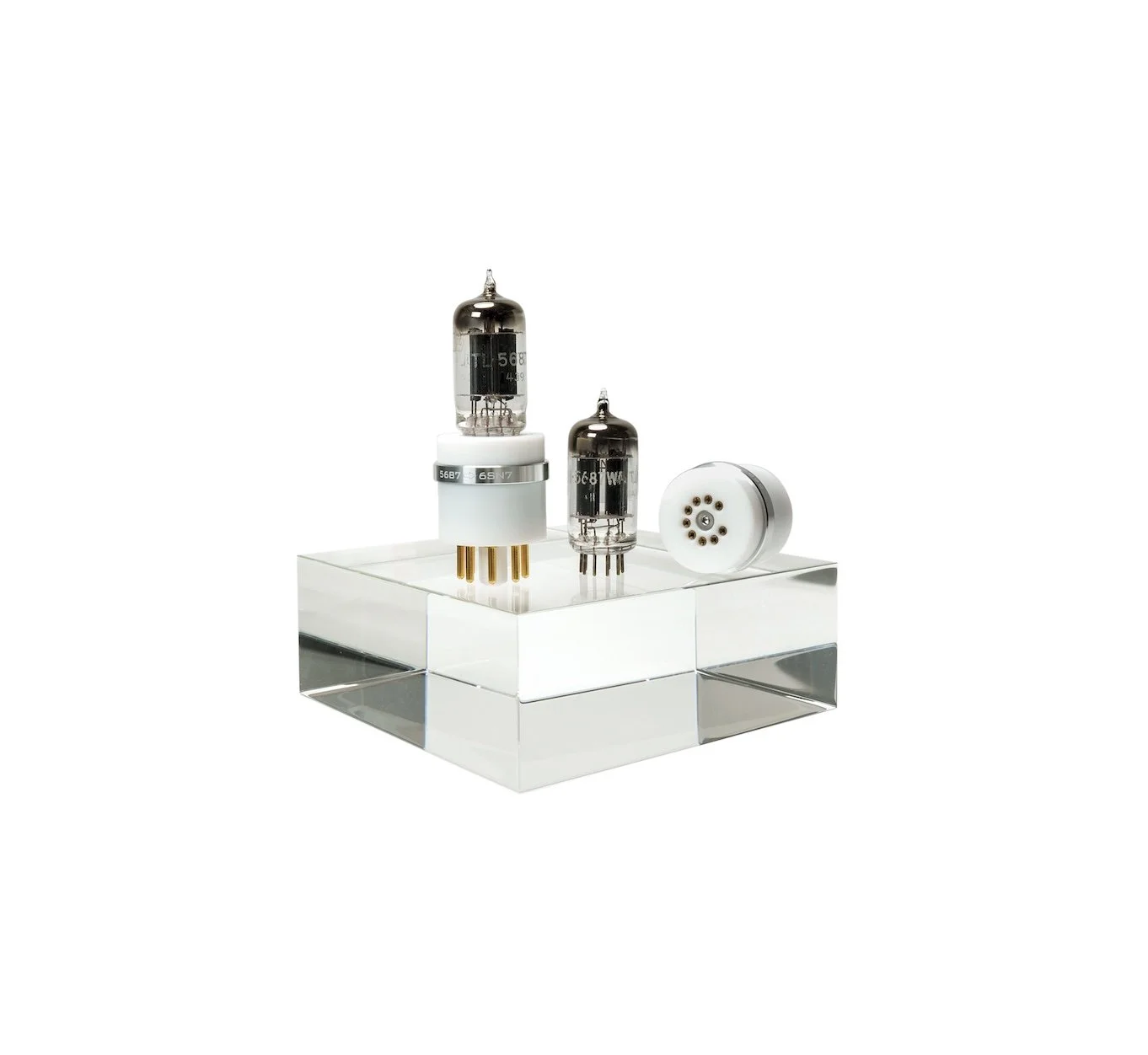 5687 Tube (New Old Stock In Pair) With 6SN7 Adapter, vintage vacuum tubes, glass tubes