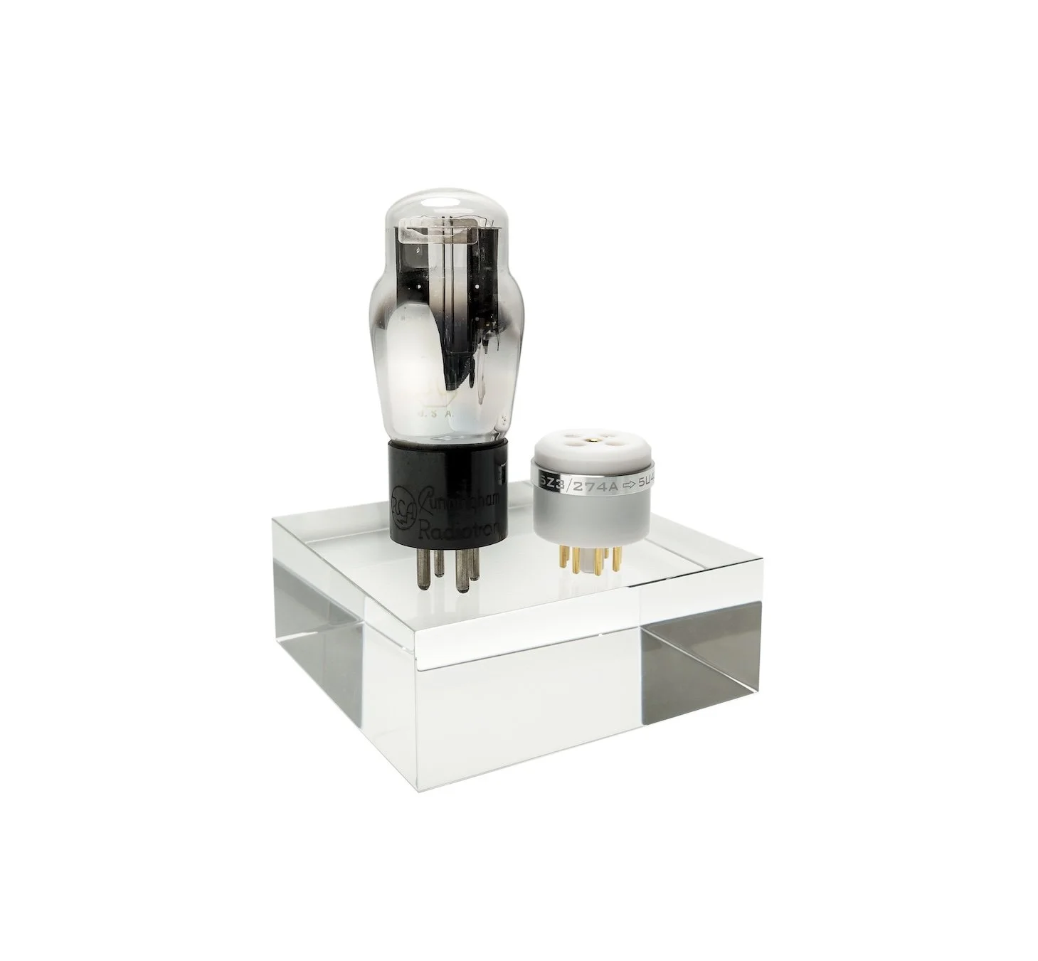 RCA Type 80 Tube with Adapter, NOS, USA made, premium adapter