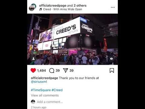 I’ve also been lucky to work on a variety of Times Square OOH billboards. The example above is a shoutout from the one and only Creed. The one below (albeit out of context) showcased Pandora’s Black Music Month.