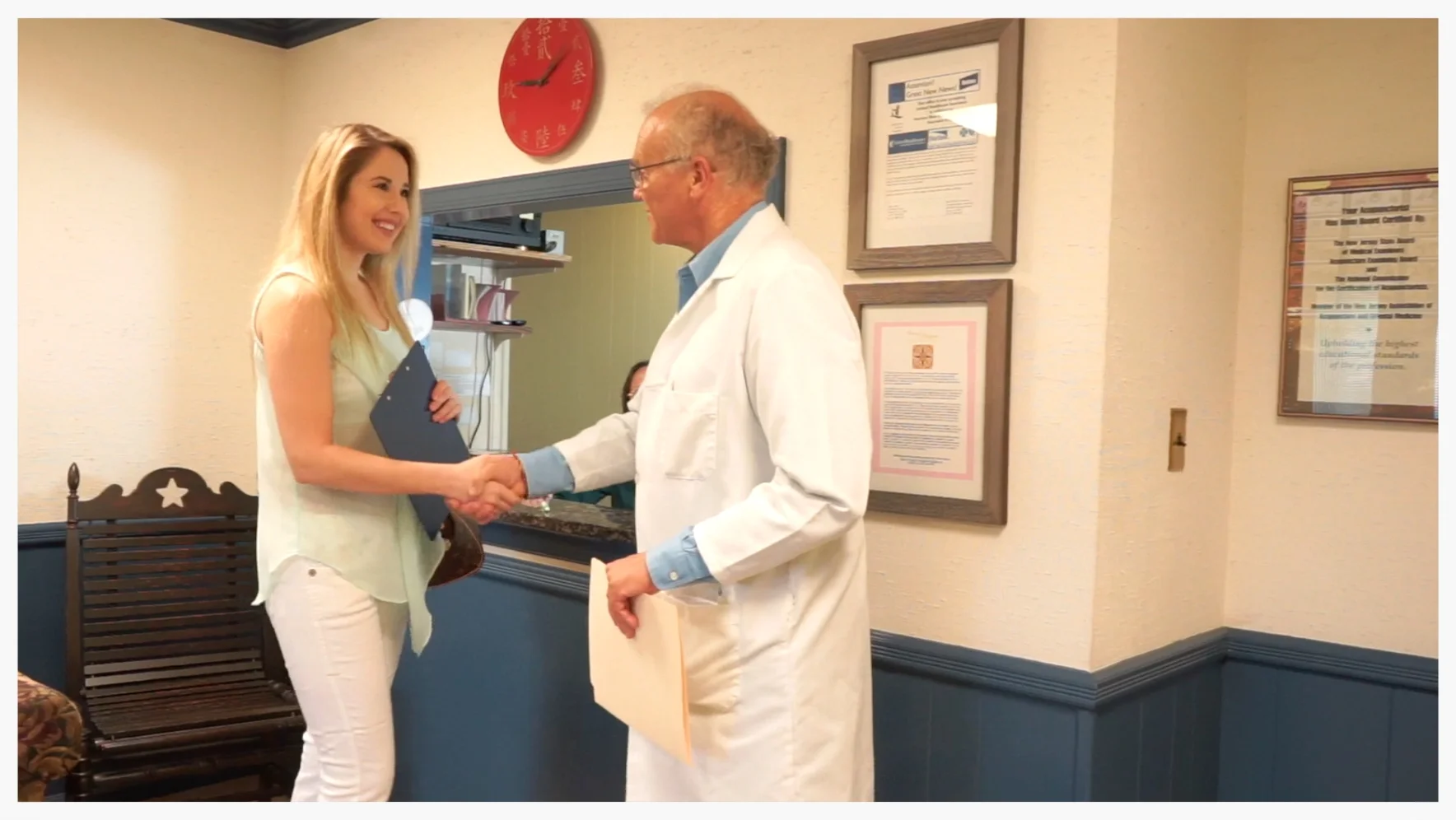 Our practitioners meet new patients in the ACNJ waiting room, to welcome you in!