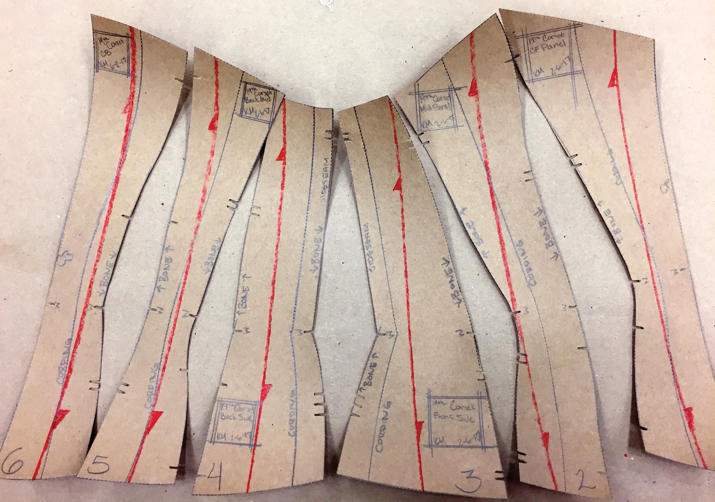 19th Century Corset: Pattern Pieces