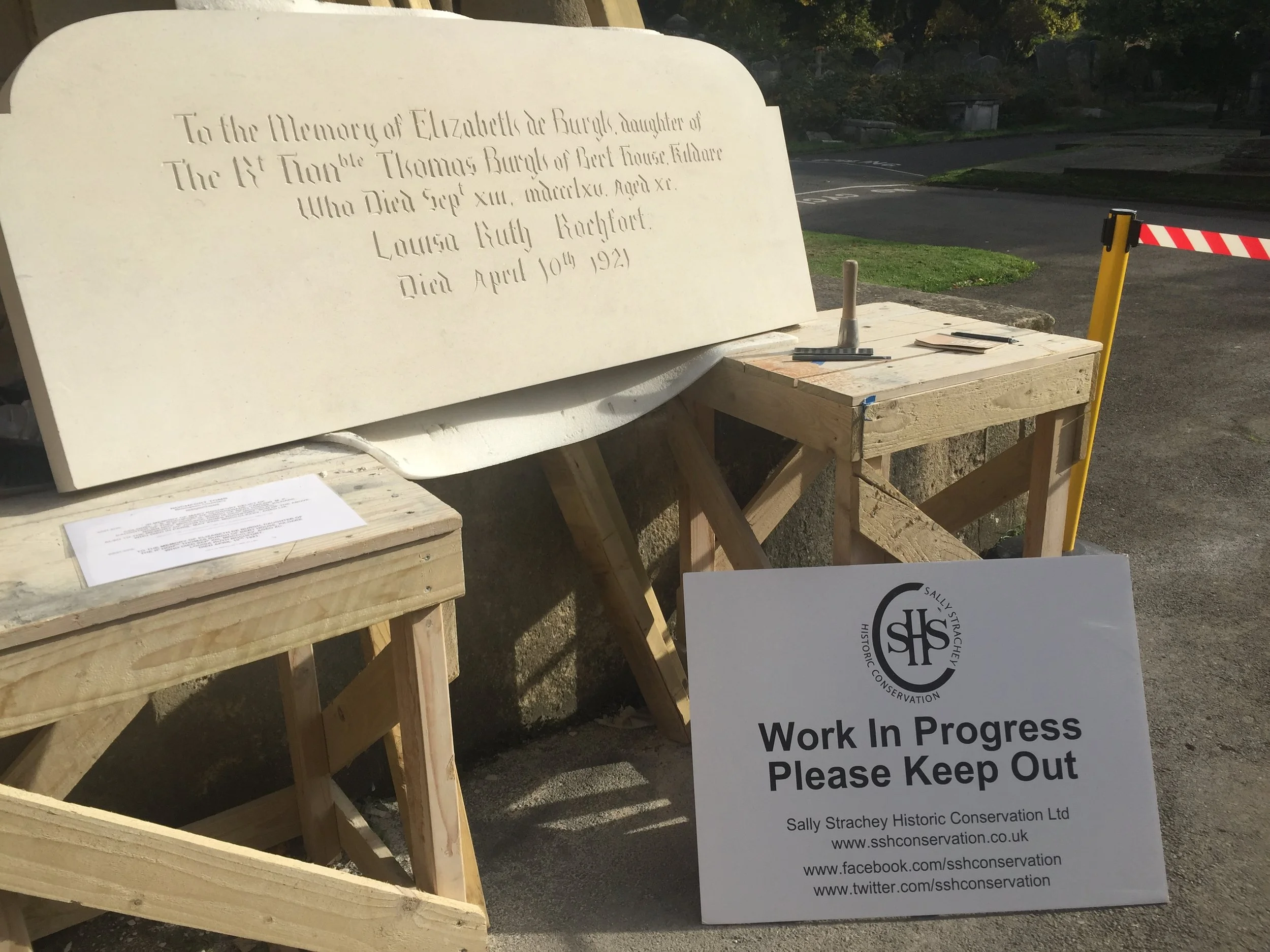 De Burgh Memorial, Brompton Cemetery for Sally Strachey Historic Conservation