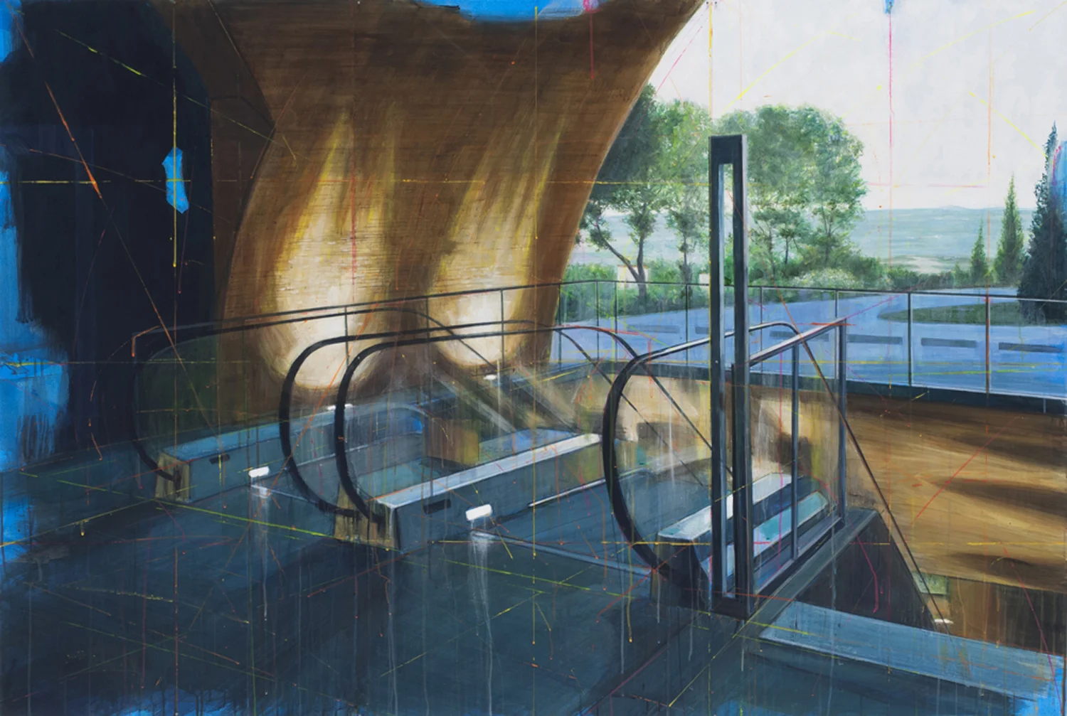 Passage/Perugia, 2012, 4 x 6 feet, acrylic on panels
