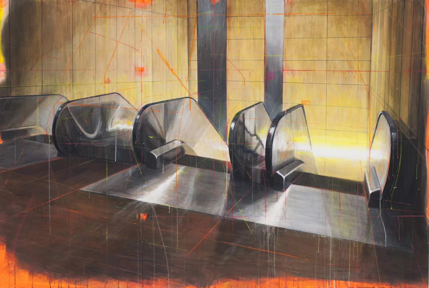Museum/Seattle, 2012, 4 x 6 feet, acrylic on panels