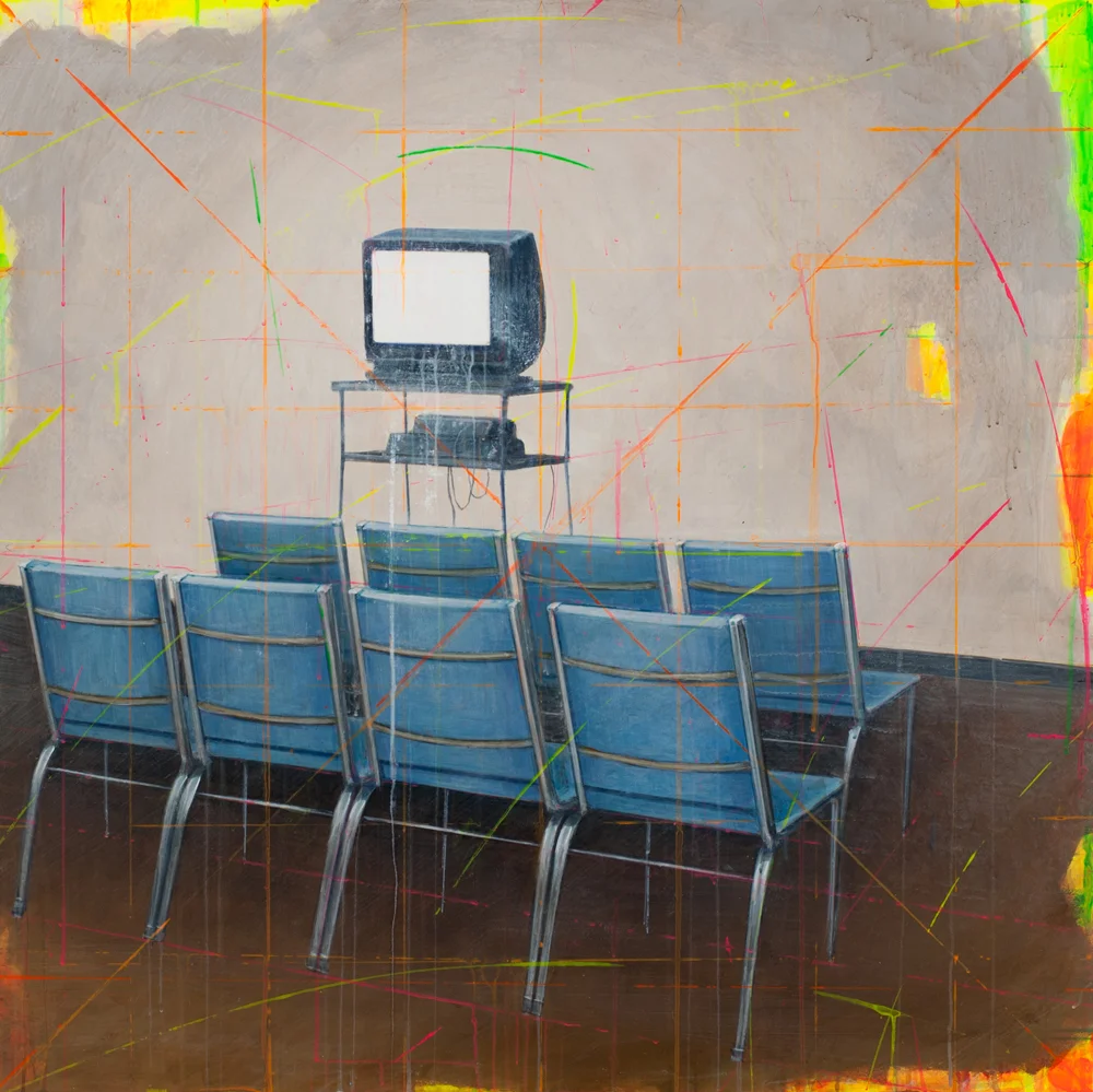 Video Room, 36 x 36 inches, acrylic on panel