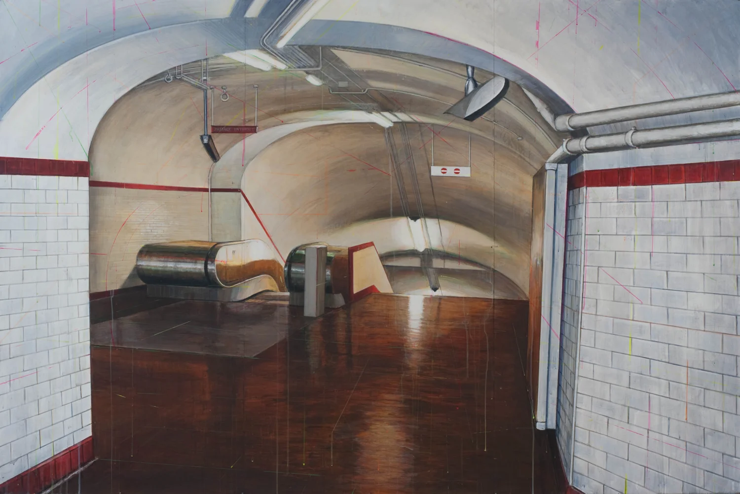 Metro/Paris, 2009, 4 x 6 feet, acrylic on panels