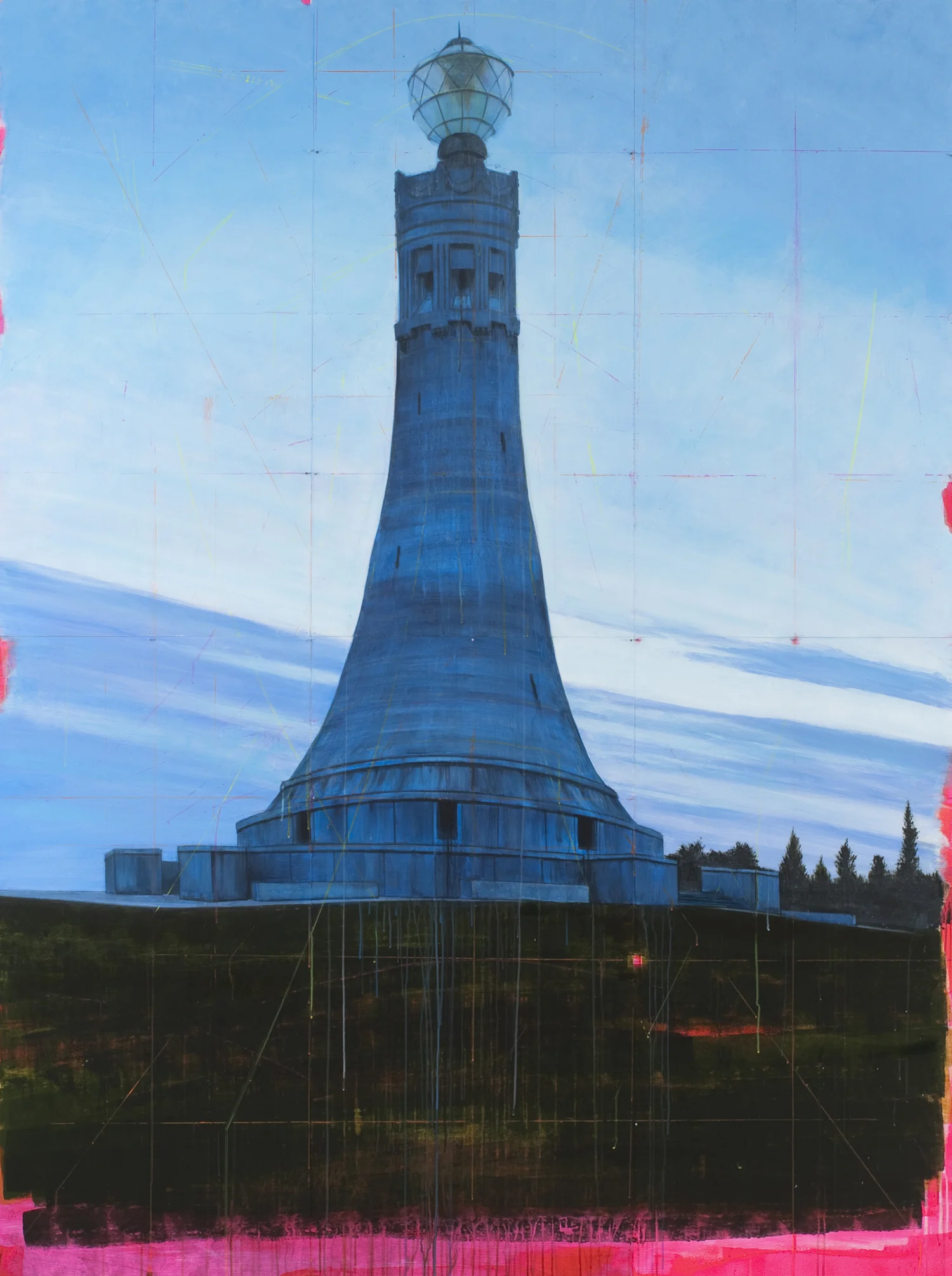 Mt. Greylock Tower I, 2012, 8 x 6 feet, acrylic on panels