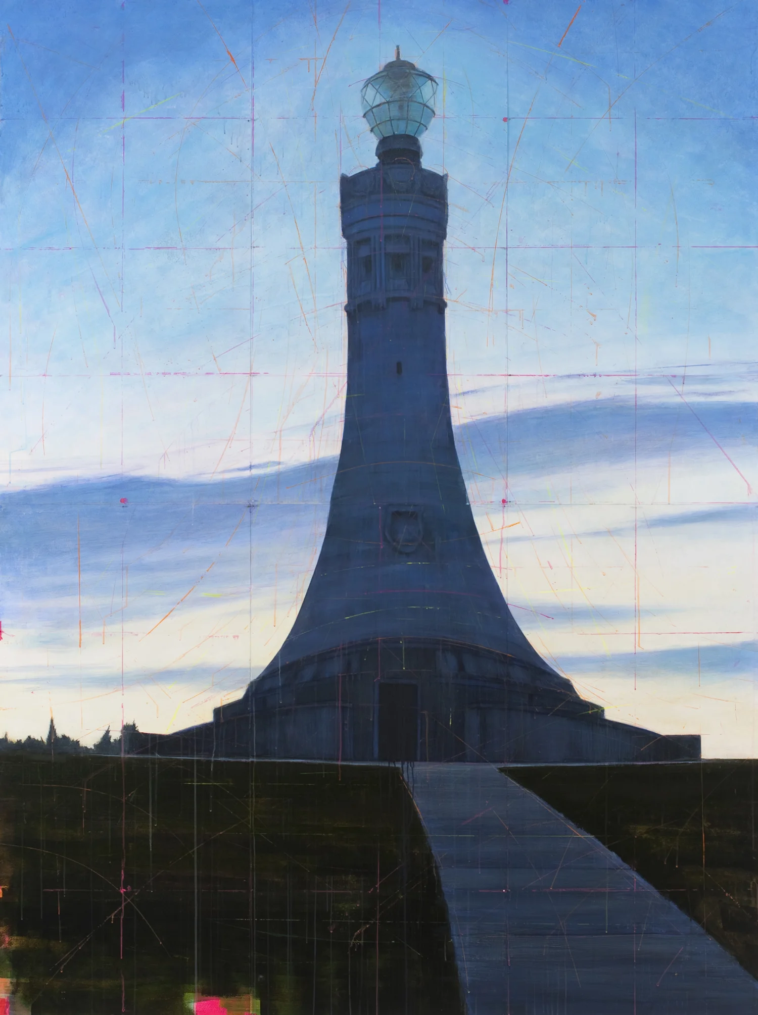 Mt. Greylock Tower III, 2012, 8 x 6 feet, acrylic on panels
