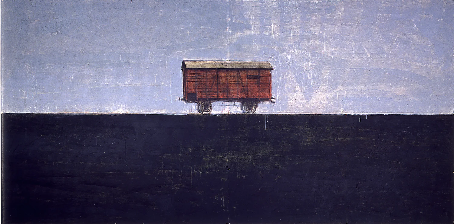 Freight Car/Nuremberg, 1987, 4 x 8 feet, acrylic on panels