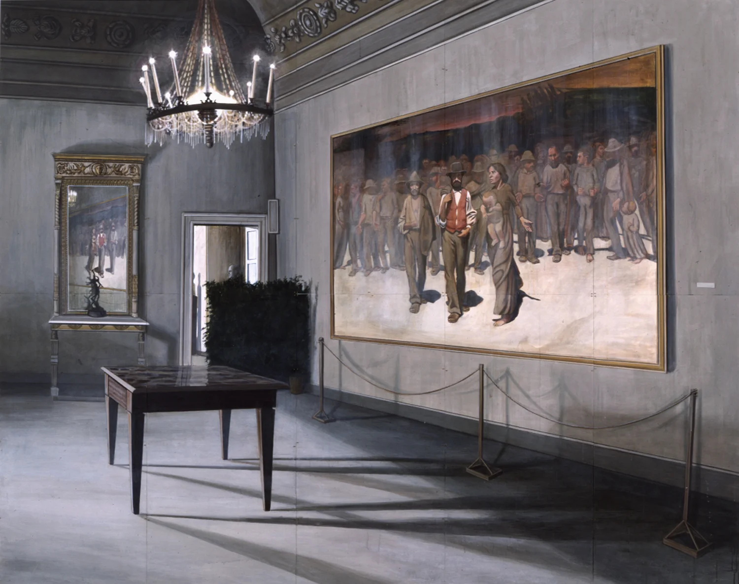 The Lessons of the Fourth Estate, 1990, 8 x 10 feet, acrylic on panels Courtesy of the Wadsworth Atheneum Museum of Art