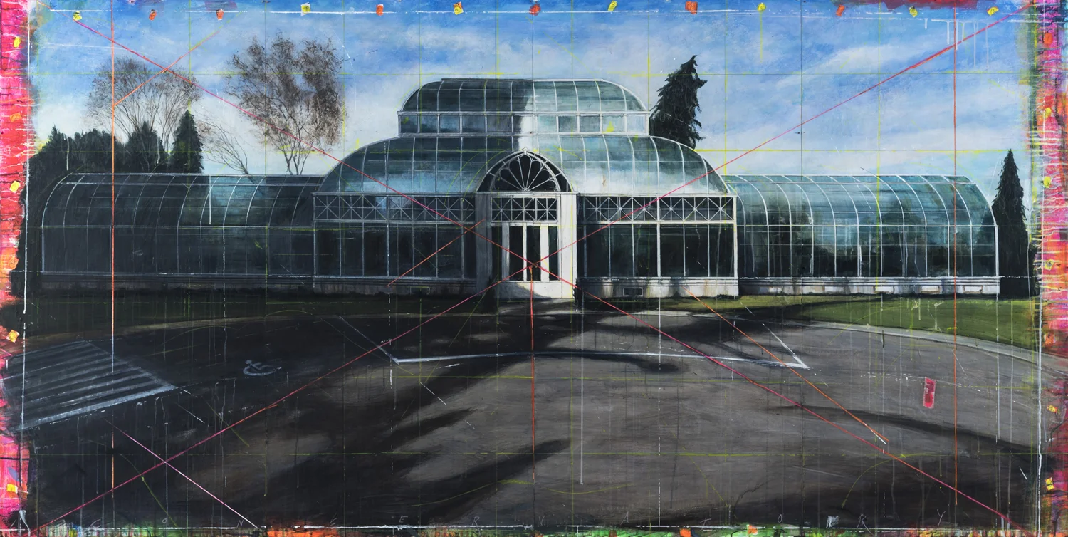 Conservatory, 2018, 4 x 8 feet, acrylic on panels