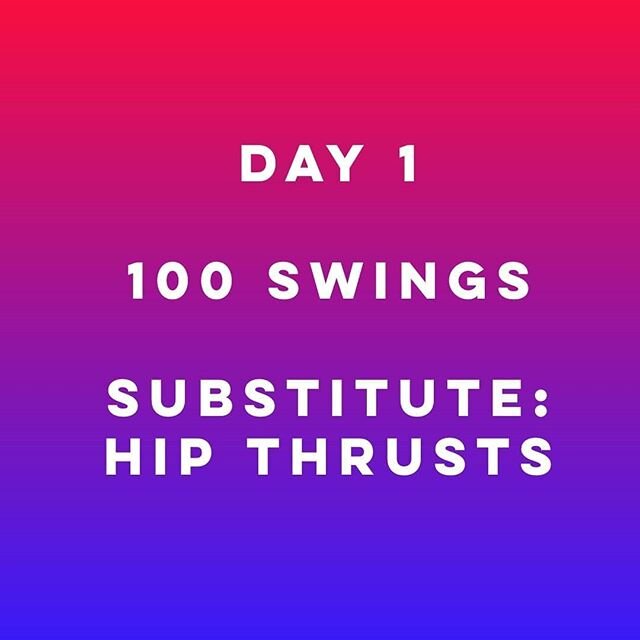 DAY 1: Swings (sub hip thrusts if not using weight ).
Make your remarks below!
1. Time 2. Weight 3. Hashtag 
You got this 💪😎! #fotbcommunity #fotbteam #getshredded #kettlebellchallenge