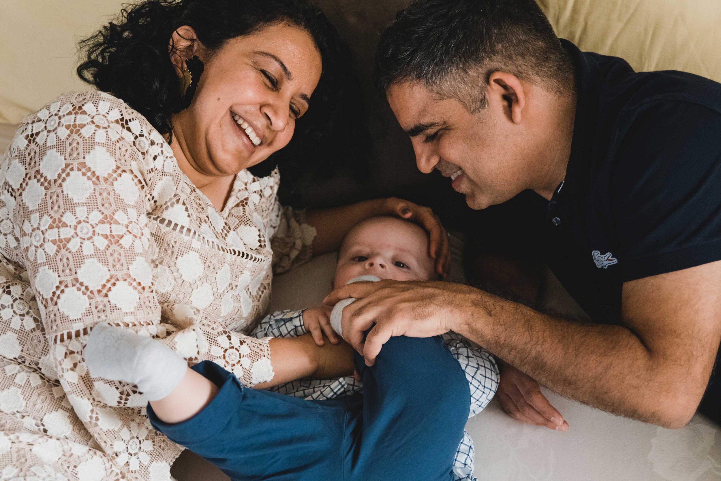 Happy family portrait at home san diego