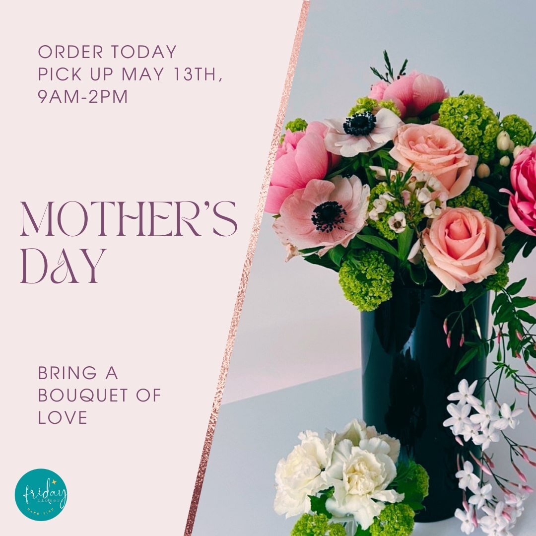 Let our beautiful hand-tied bouquets be the centerpiece of your Mother's Day celebration.⁠
⁠
Locally sourced, lovingly tied gorgeous bouquets to brighten your mother or your special person on Mother&rsquo;s Day.⁠
⁠
Special requests are welcome.⁠
Orde