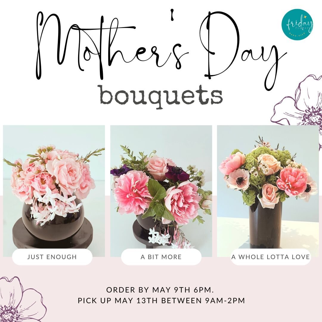 LAST CALL 6pm TODAY⁠
⁠
Show your love through flowers.⁠
Locally sourced, lovingly tied gorgeous bouquets to brighten your mother or special person on Mother&rsquo;s Day.⁠
⁠
There are 3 sizes to choose from.⁠
Just enough⁠
A bit more⁠
A whole lotta lov