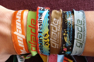 Examples of festival wristbands