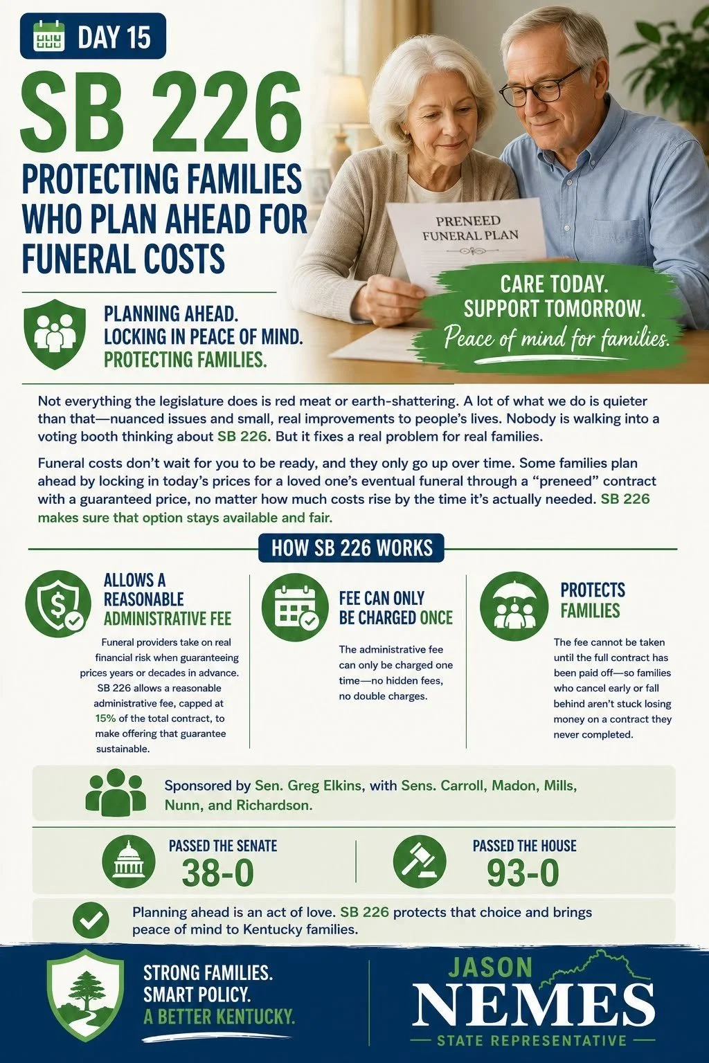 Day 15: Protecting families who plan ahead for funeral costs (SB 226)