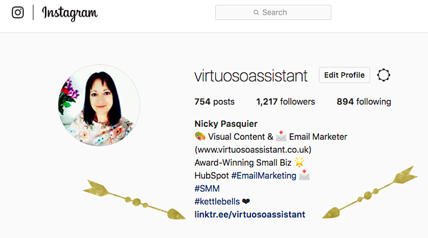 Clickable link in the Bio section of Instagram profile.png