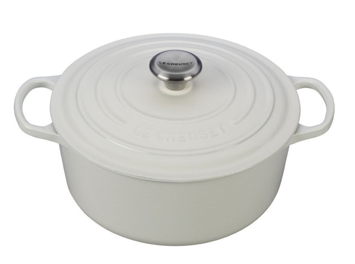 Le Creuset 5.5 QT Round Dutch Oven - WHITE