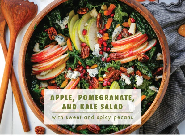 Apple, Pomegranate, Kale Salad 