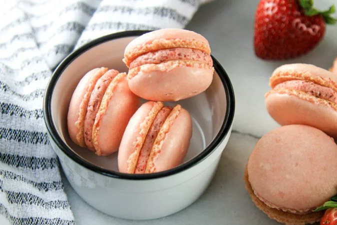 Strawberry Macarons