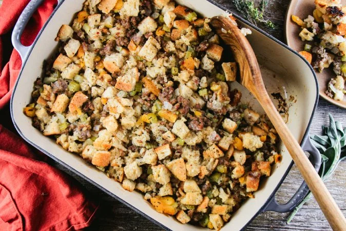 Apricot and Sausage Stuffing with Fresh Herbs