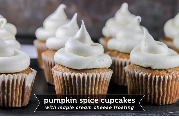 Pumpkin Spice Cupcakes with Maple Cream Cheese Frosting — Kitchen Collage