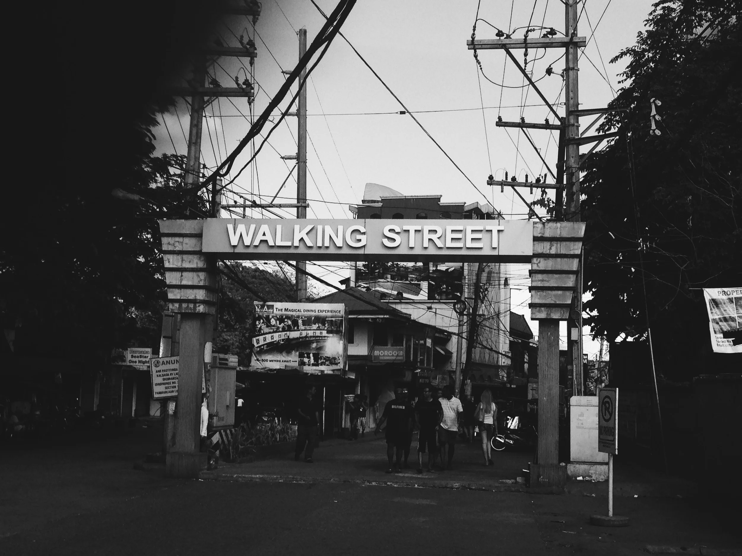 Entrance to the infamous Walking Street in Angeles City, Philippines, known for prostitution