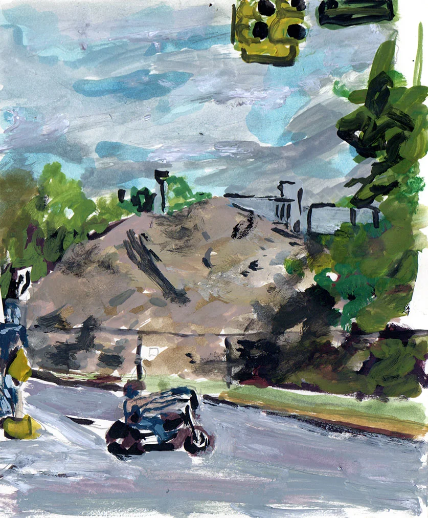 Dig Site 1: Rosa L. Parks Boulevard , gouache on paper, 7"x5", 2016