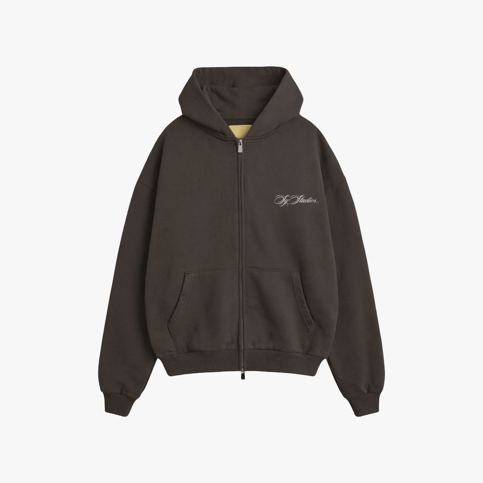 Washed Brown Zip-Up Hoodie (Studio//Blanks)