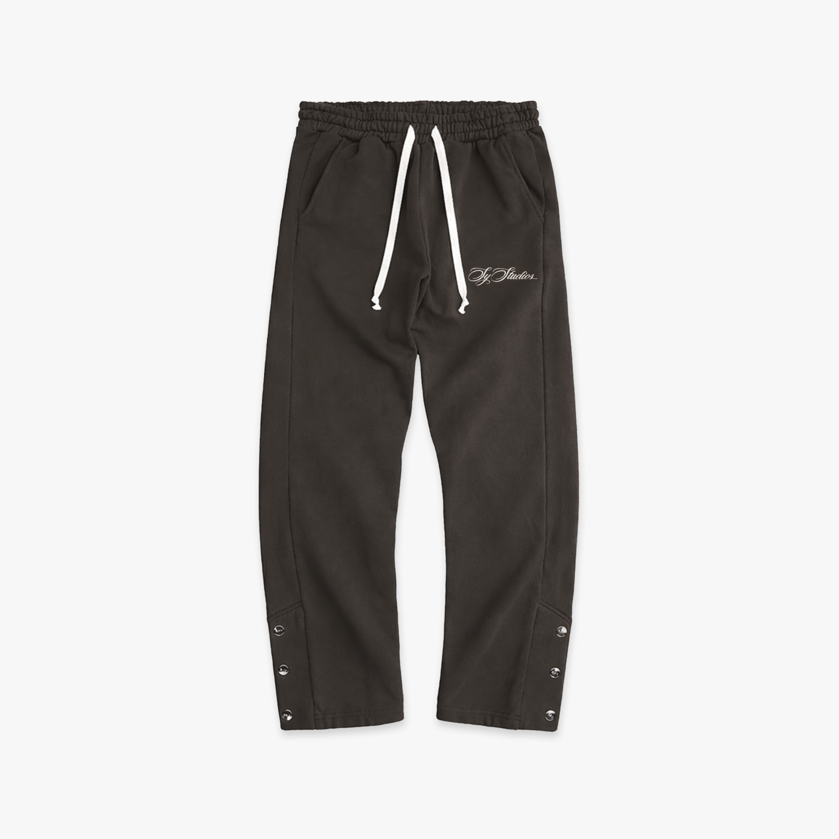 Washed Brown Snap SweatPants (Studio//Blanks)