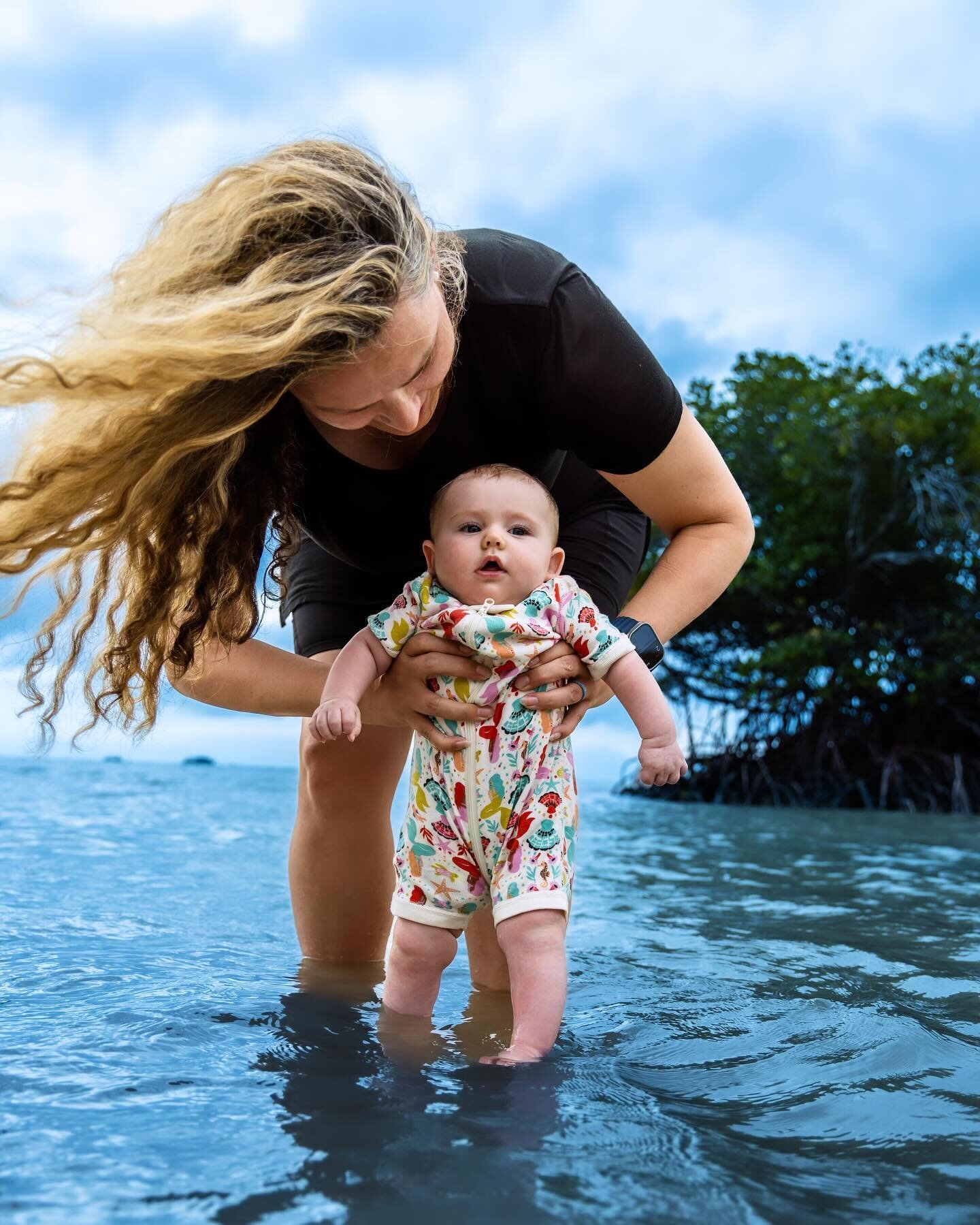 At 4 months old, Delta&rsquo;s first dip in the ocean was at Orpheus Island Research Station on the Great Barrier Reef. 

Thank you for capturing the moment @jmadler 💙

Thank you @jcu_oirs for having us! And to @shipwreckmermaid @tom.bridge.photog @